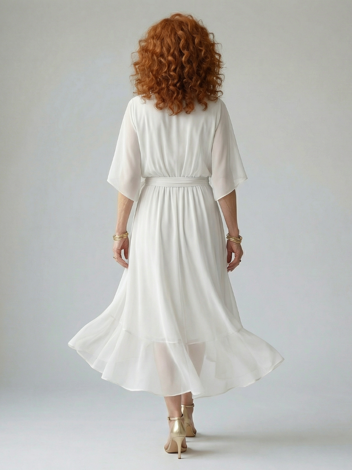 Elric | Robe Midi Drapée Légère