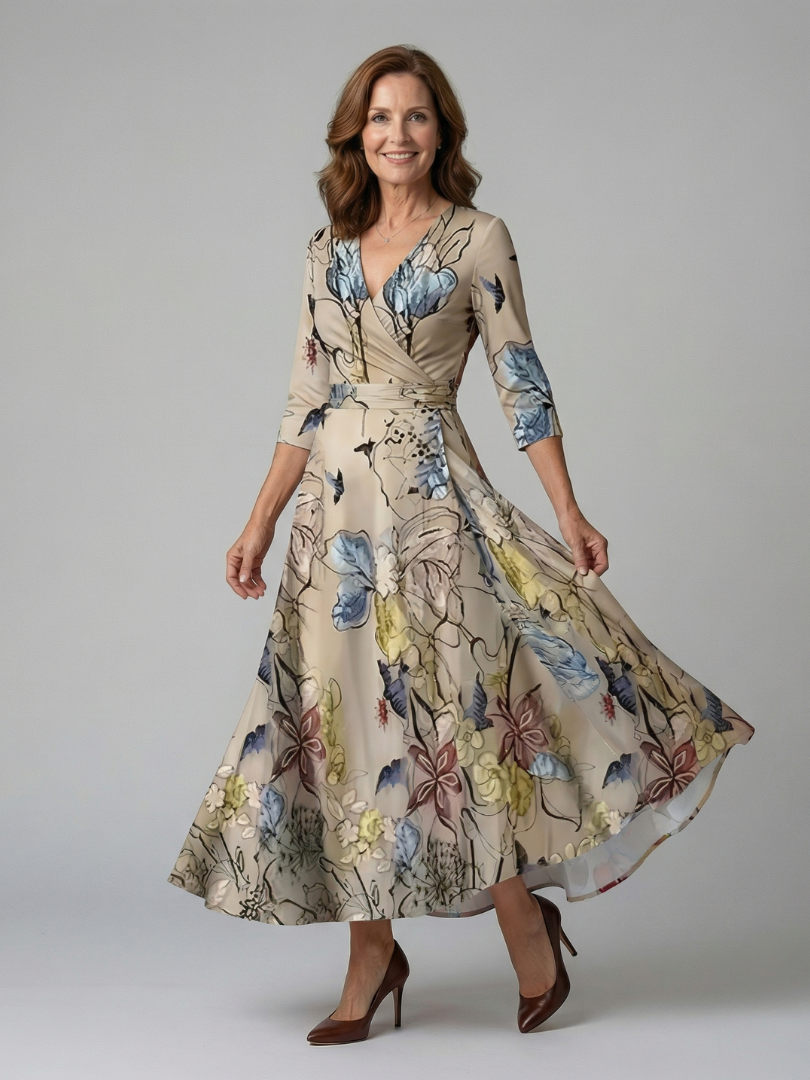 Celine | Robe Midi Croisée