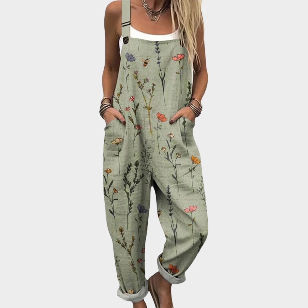 Pantalon à bretelles imprimé confortable
