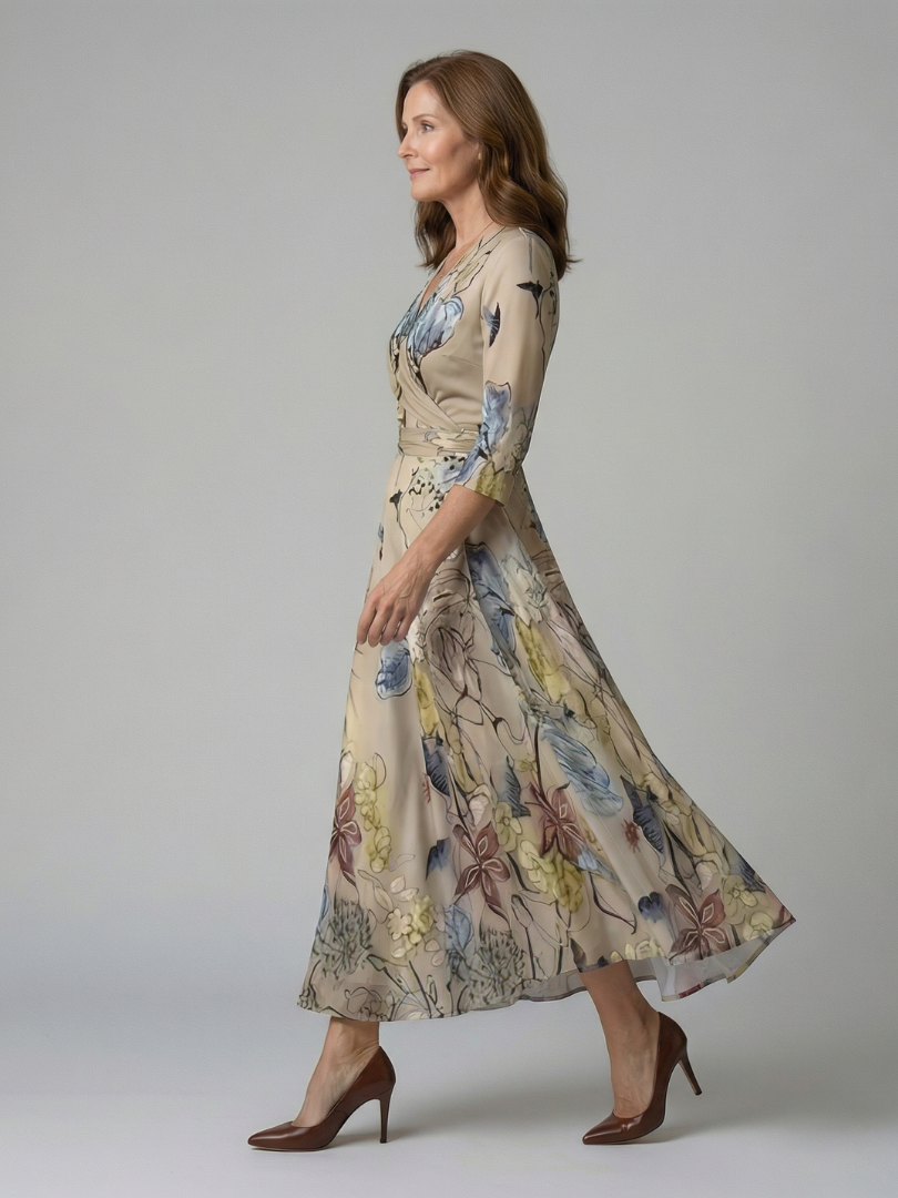 Celine | Robe Midi Croisée