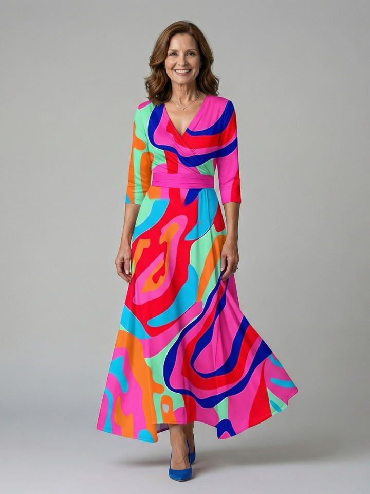 Celine | Robe Midi Croisée