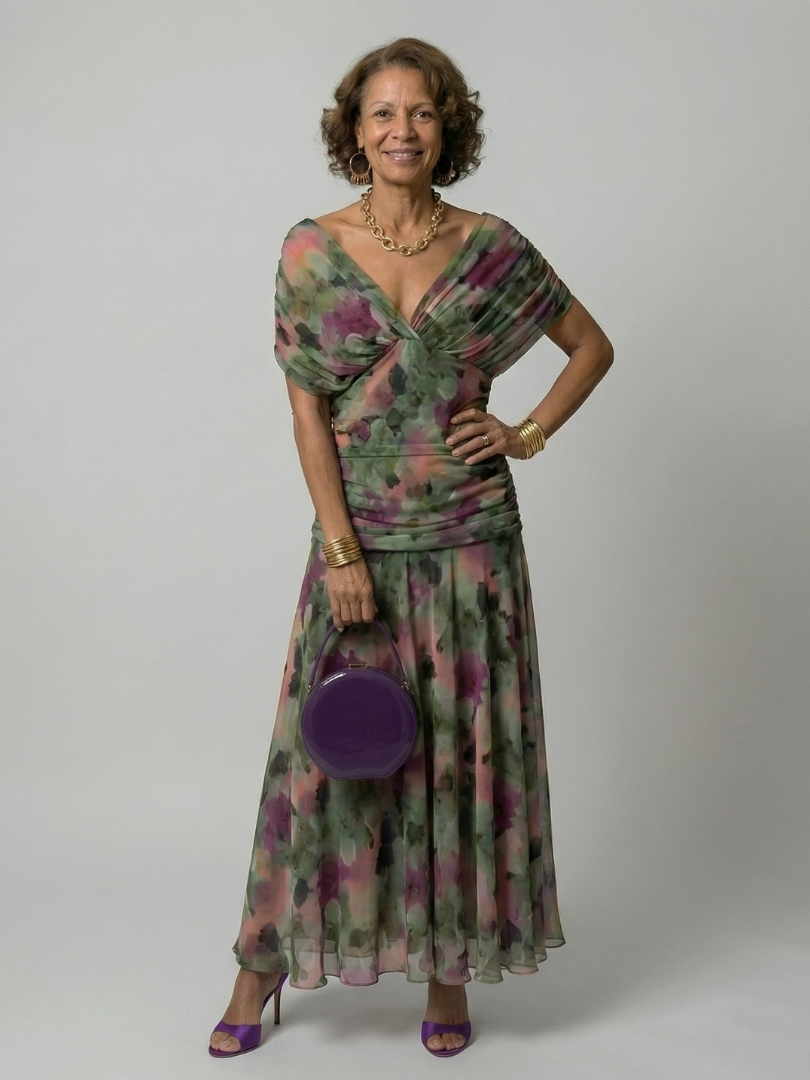 Calen | Robe Midi Fluide à Epaule Dégagée
