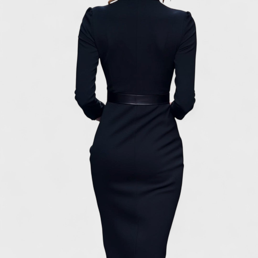 Lunori™ | Mandarin Luxe – Robe maxi avec ceinture