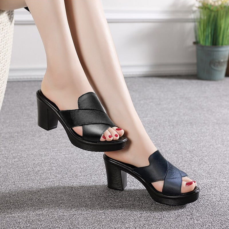 Emma - Sandales orthopédiques à talons avec lanières croisées