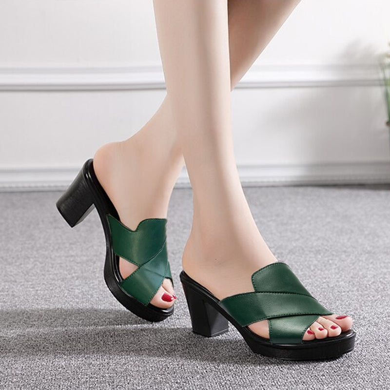 Emma - Sandales orthopédiques à talons avec lanières croisées