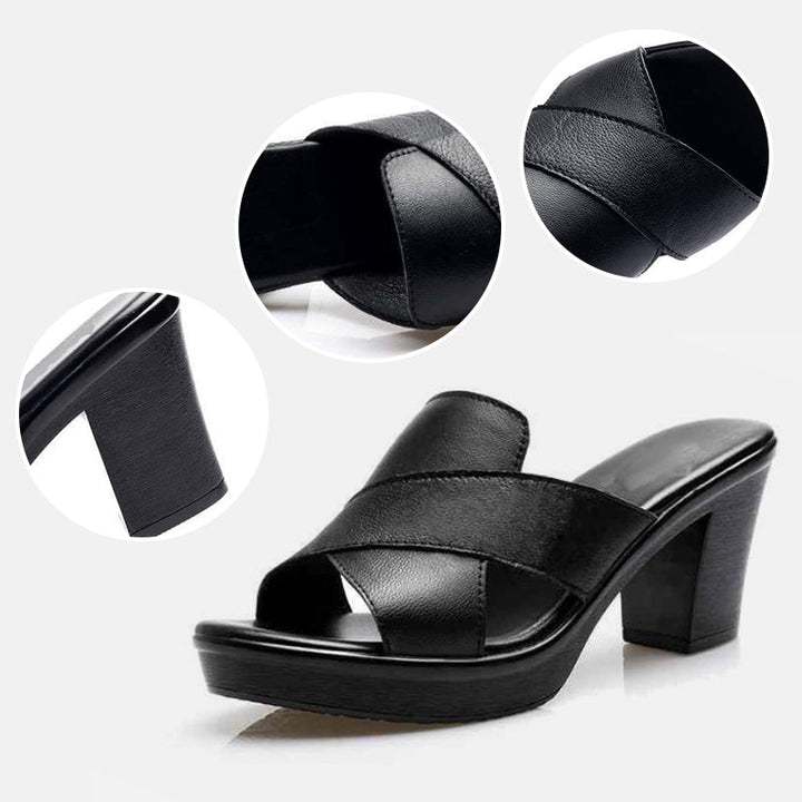 Emma - Sandales orthopédiques à talons avec lanières croisées