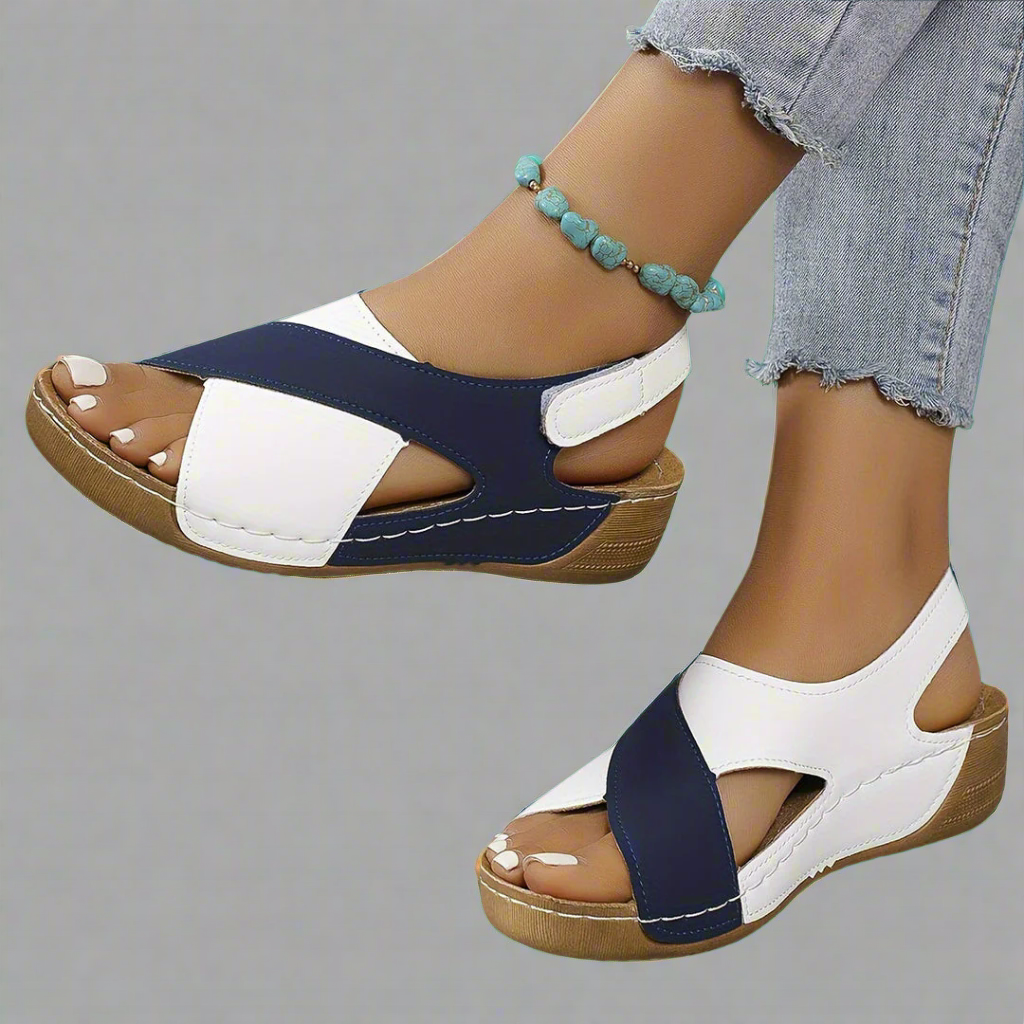 Remi | Sandales à talon ouvert colorblock