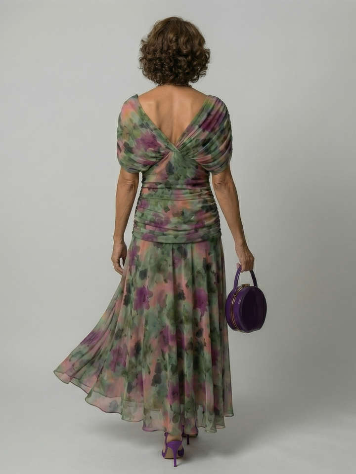 Calen | Robe Midi Fluide à Epaule Dégagée