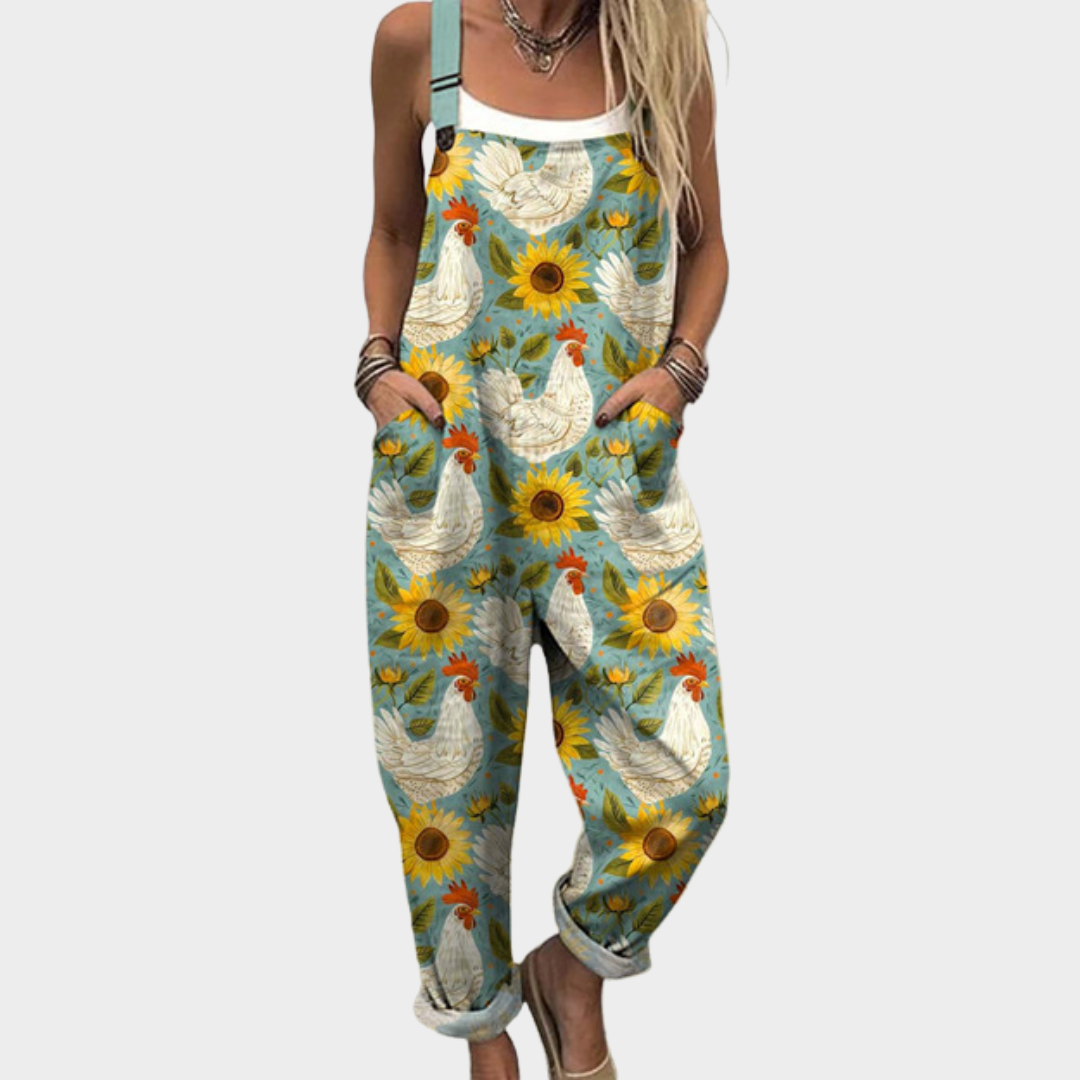 Pantalon à Bretelles Imprimé