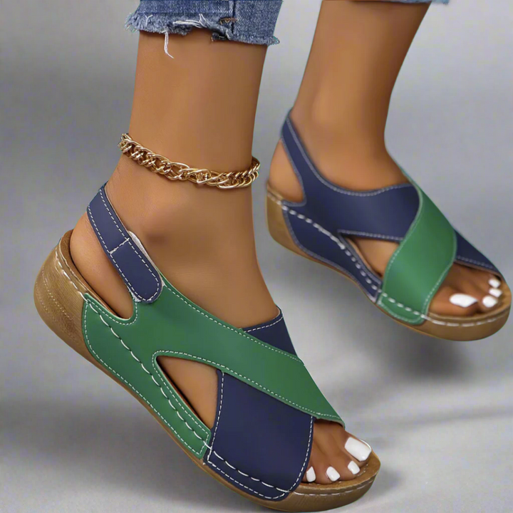 Remi | Sandales à talon ouvert colorblock
