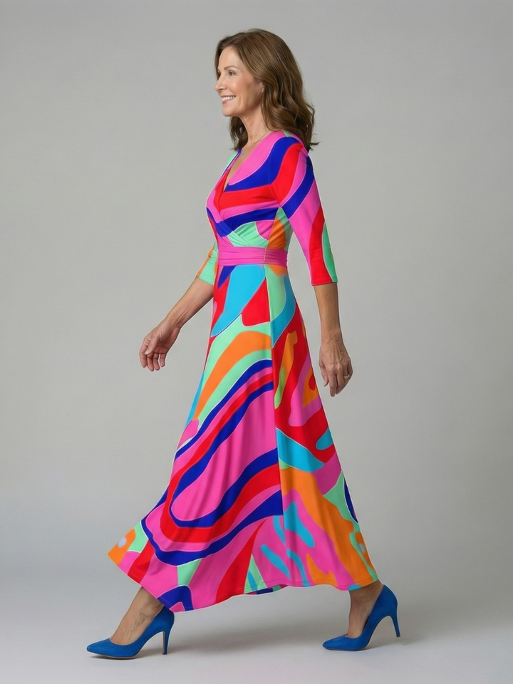 Celine | Robe Midi Croisée