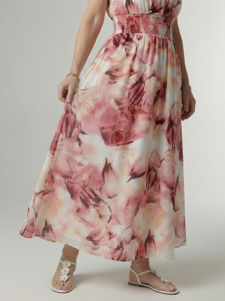 Sylin | Robe Midi à Bretelles Froncées