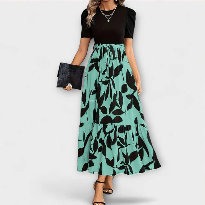 Luna - Robe d'été avec motif floral et encolure ronde