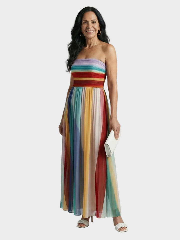 Serein robe maxi rayures légères femme – style estival chic – Aveline Lyon