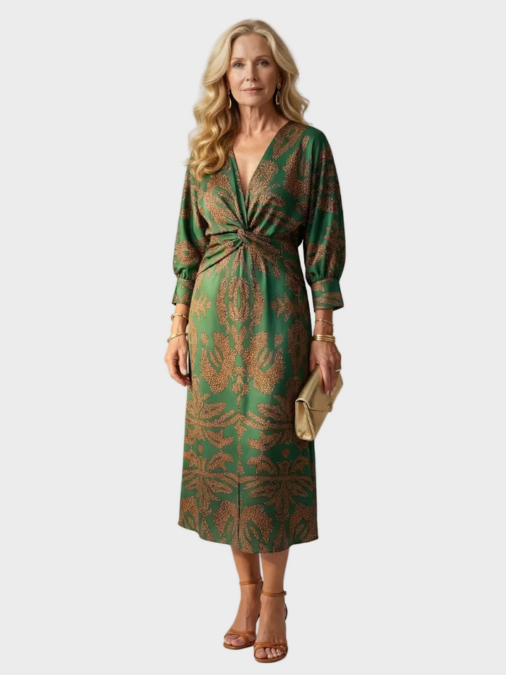 Lune robe midi wrap naturelle femme – style décontracté et chic – Aveline Lyon