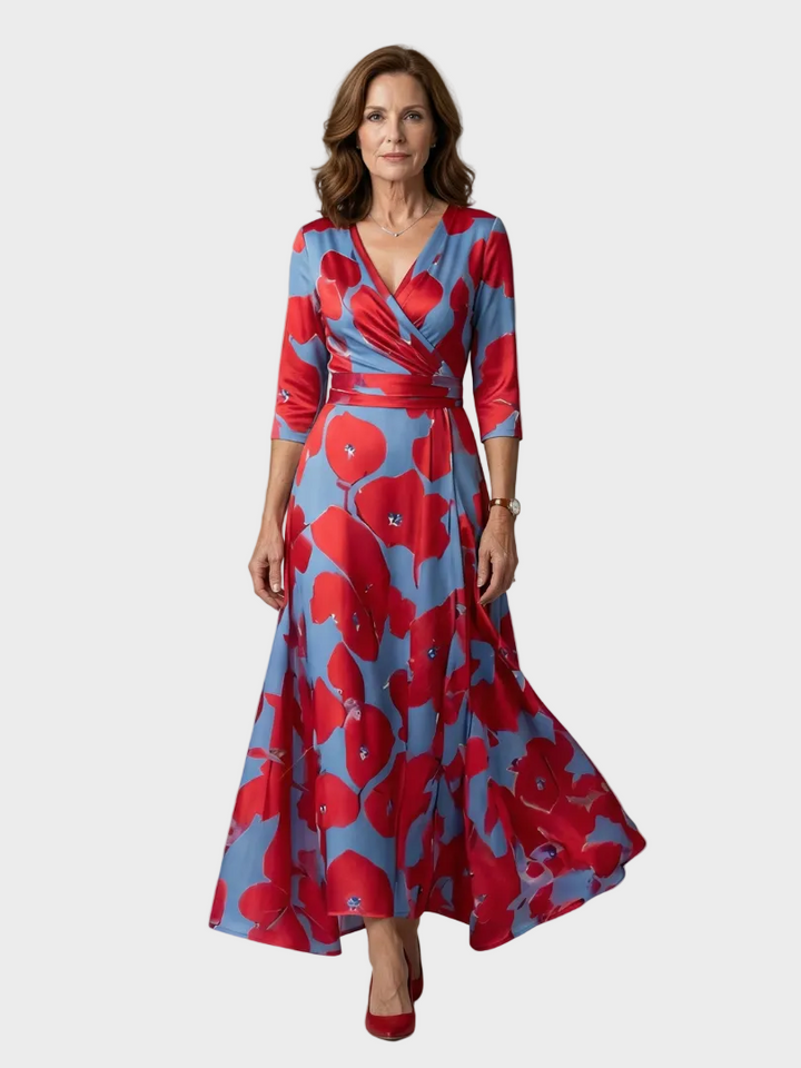 Celine robe midi croisée femme – style chic et tendance – Aveline Lyon