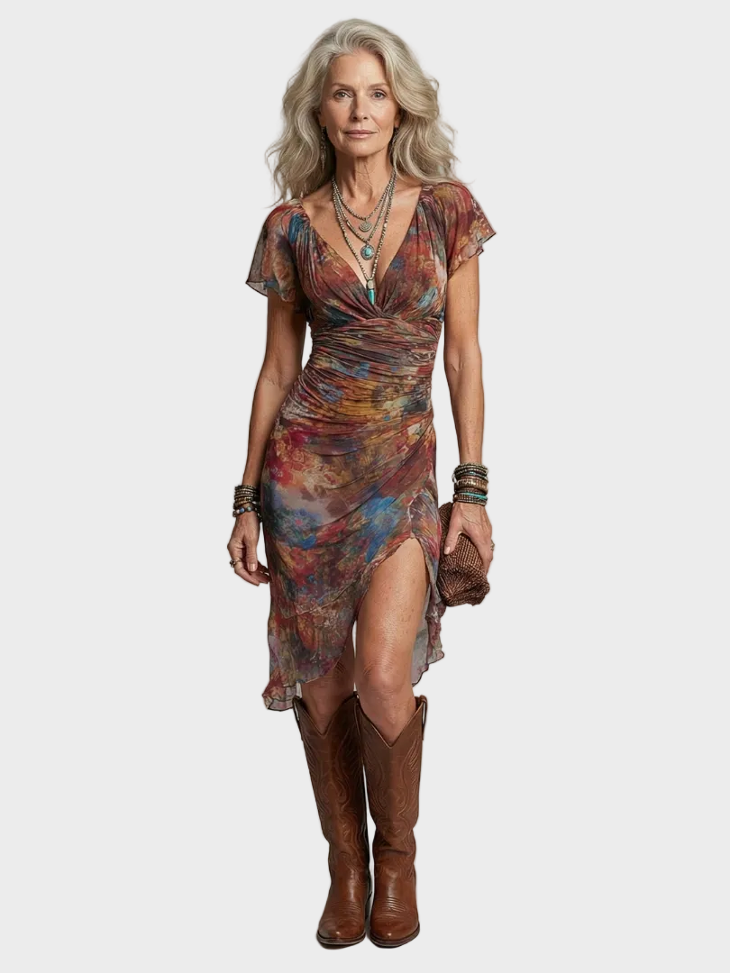Aeris robe midi halter légère femme – style estival et élégant – Aveline Lyon