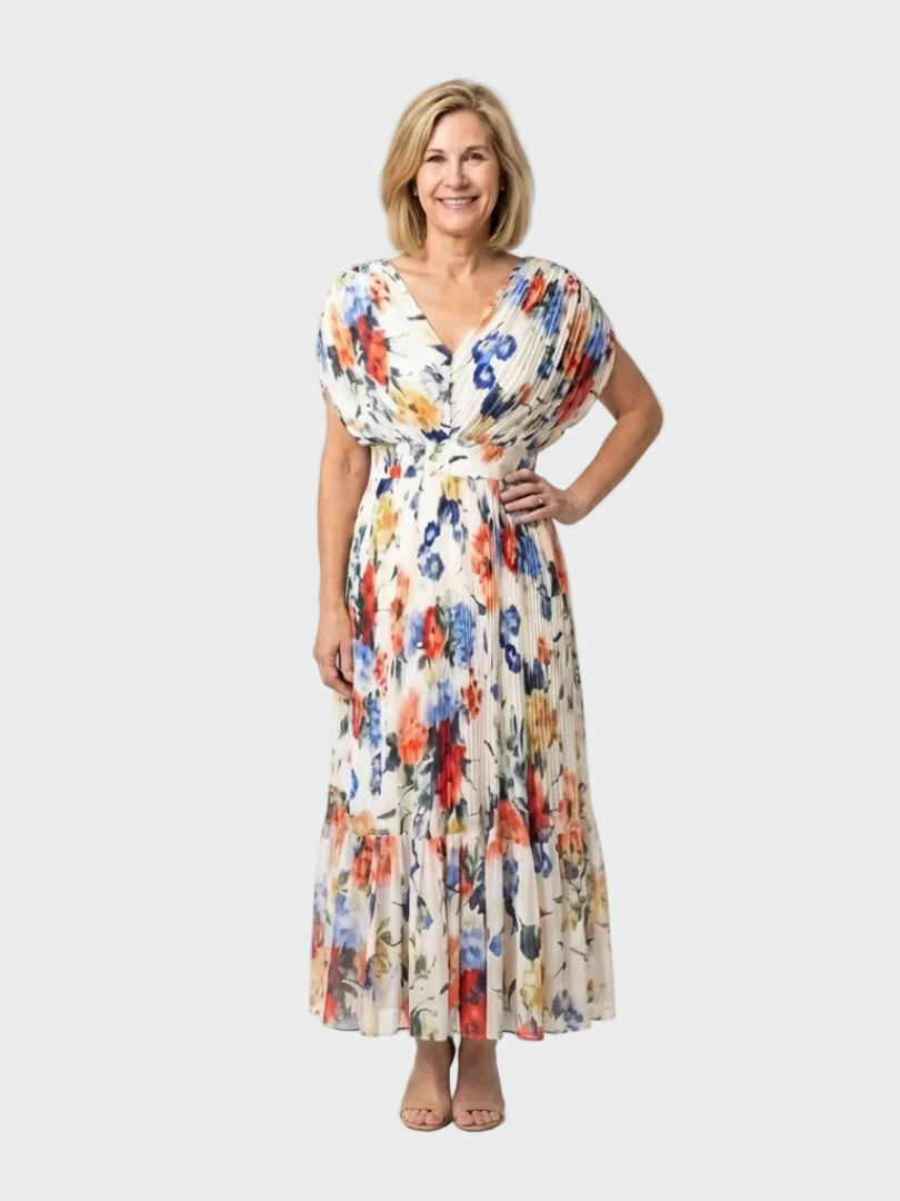 Savannah robe midi plissée florale femme – style chic et tendance – Aveline Lyon
