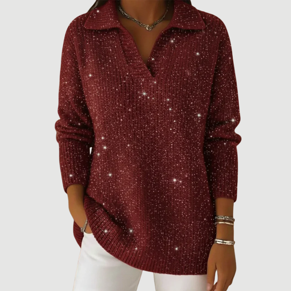 LIVIA | SWEATER V-COL EN PAILLETTES