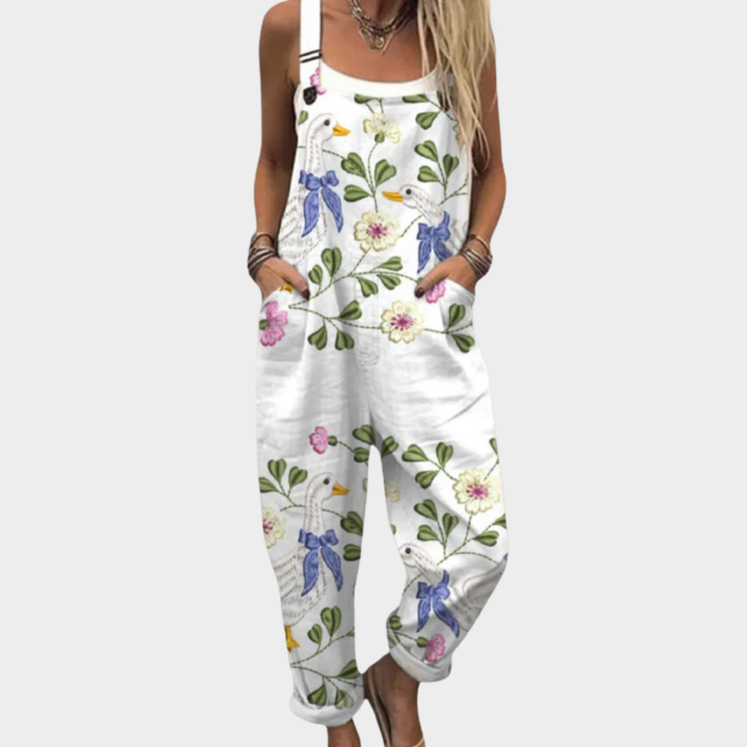 Pantalon à Bretelles Imprimé