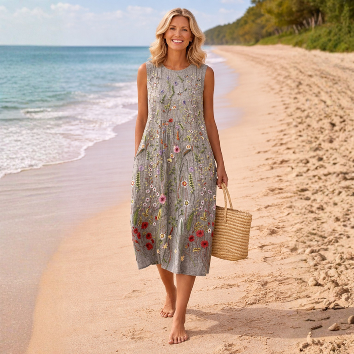 Carla | Robe Midi à fleurs