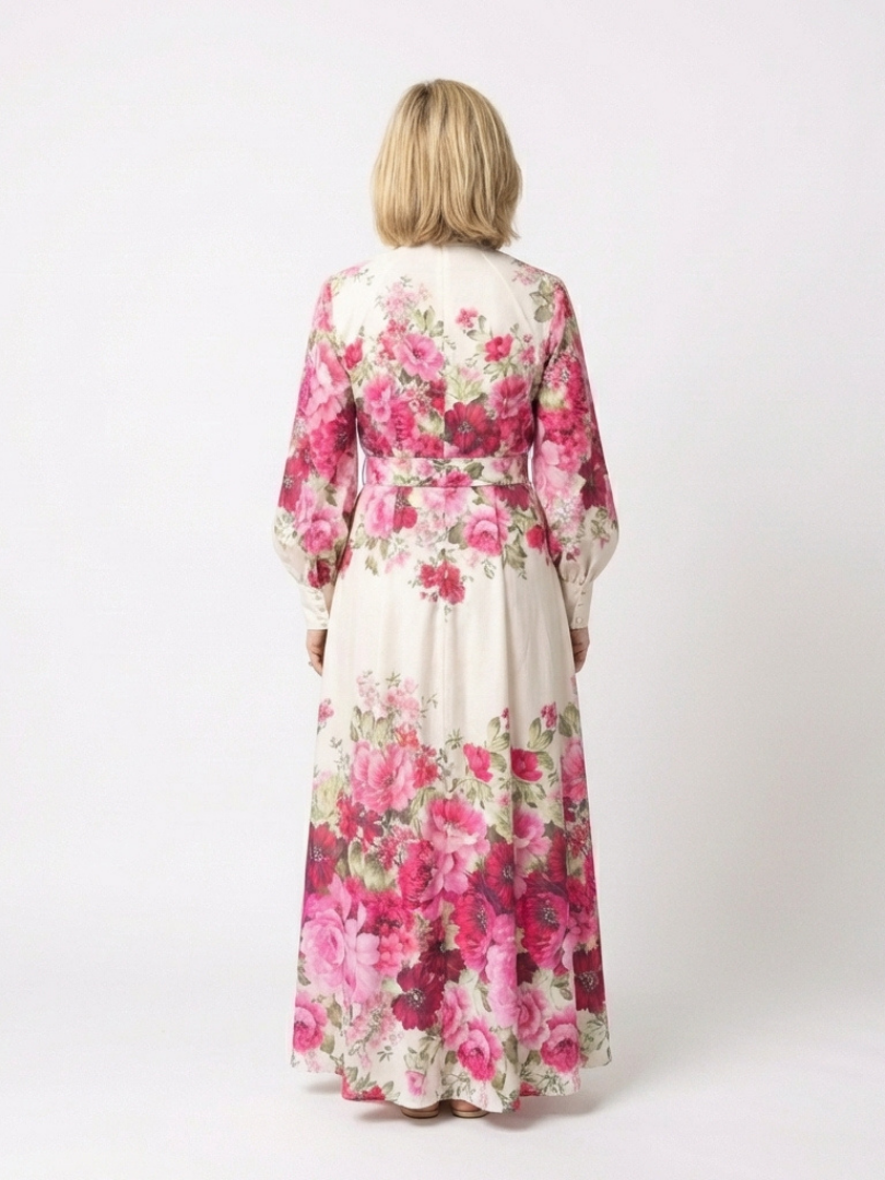 Kennedy | Robe Maxi Fleurie à Ceinture
