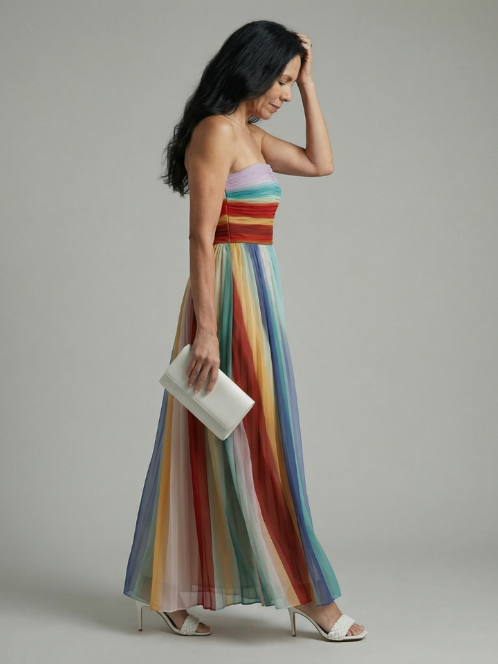 Serein | Robe Maxi à Rayures Légères