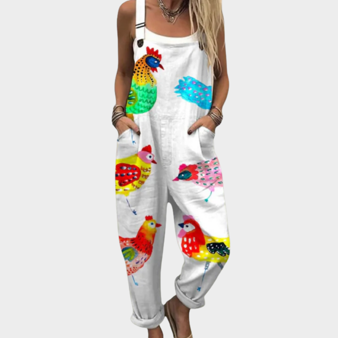 Pantalon à Bretelles Imprimé