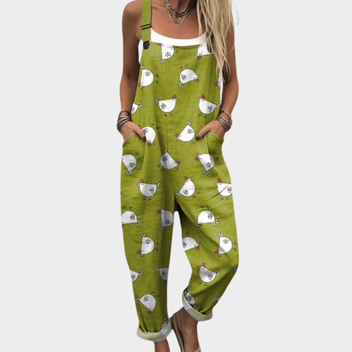 Pantalon à Bretelles Imprimé