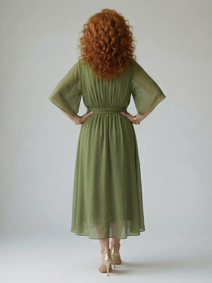 Elric | Robe Midi Drapée Légère