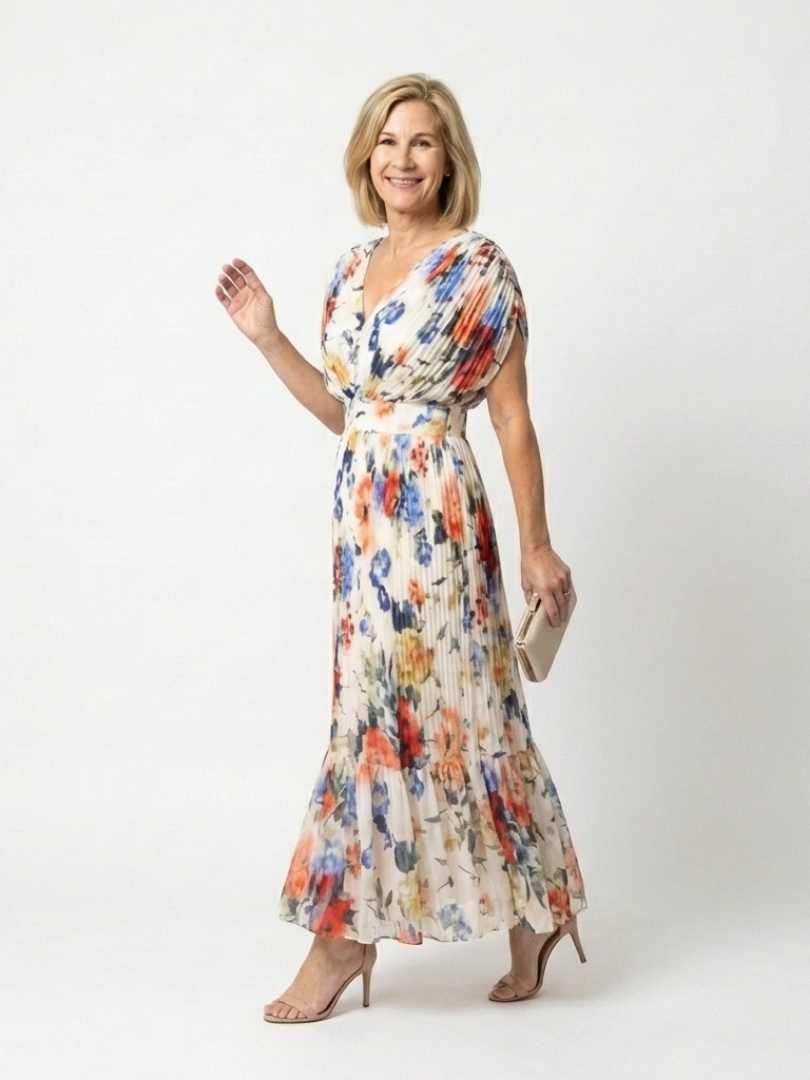 Savannah | Midi plissé floral