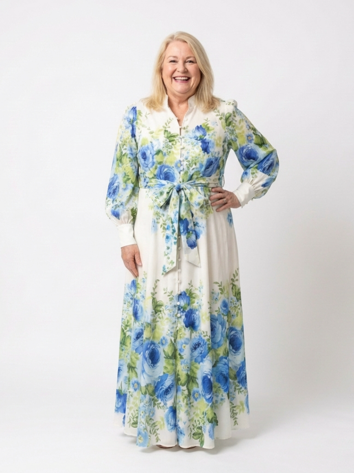 Harper | Robe Maxi Florale à Boutons