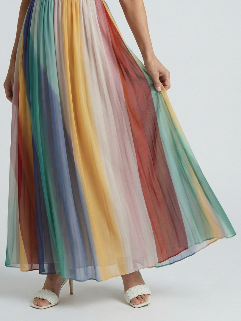 Serein | Robe Maxi à Rayures Légères