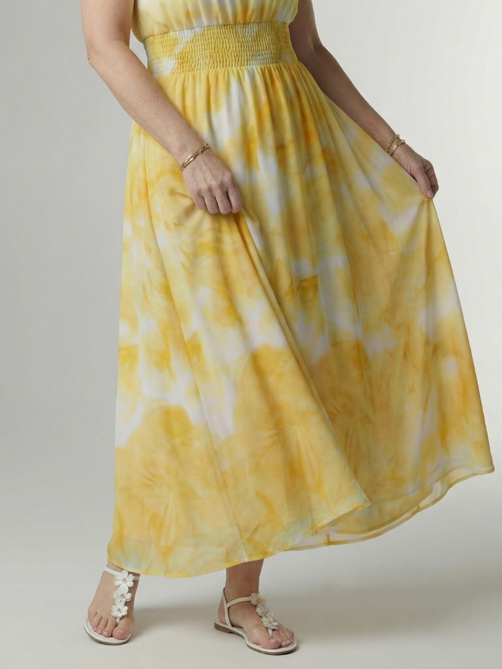 Sylin | Robe Midi à Bretelles Froncées
