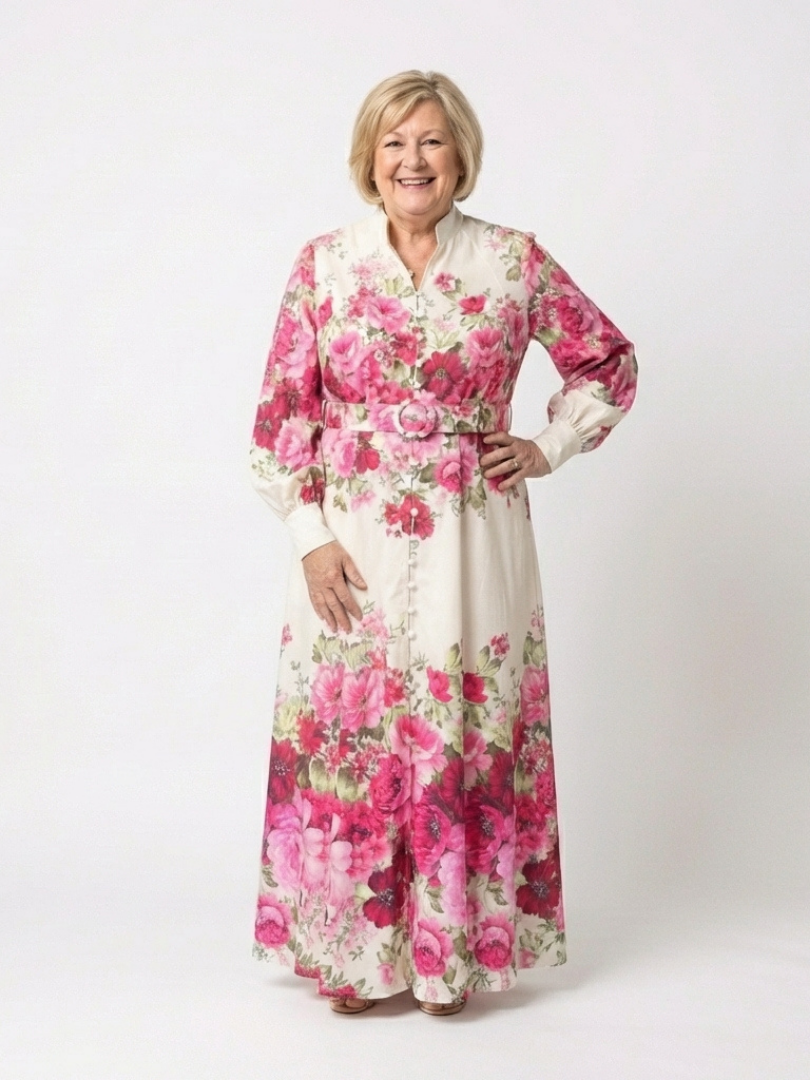 Kennedy | Robe Maxi Fleurie à Ceinture
