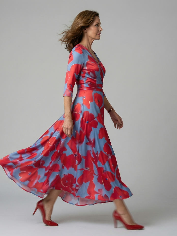 Celine | Robe Midi Croisée