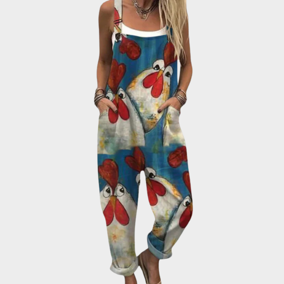 Pantalon à Bretelles Imprimé