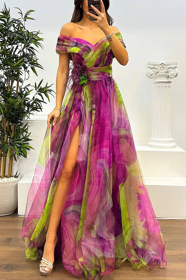 Juliet – Robe Maxi Élégante à Épaules Dégagées