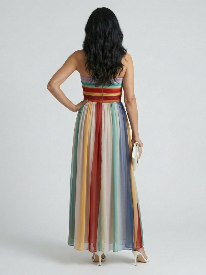 Serein | Robe Maxi à Rayures Légères