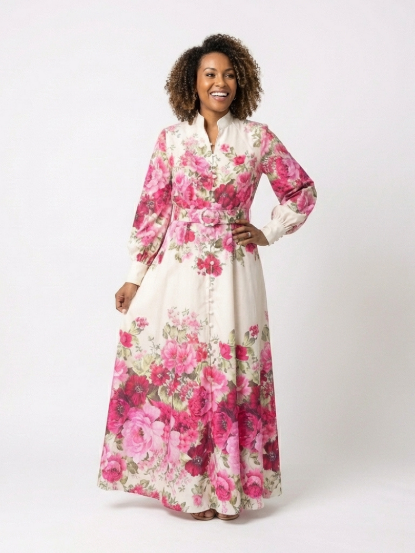 Kennedy | Robe Maxi Fleurie à Ceinture