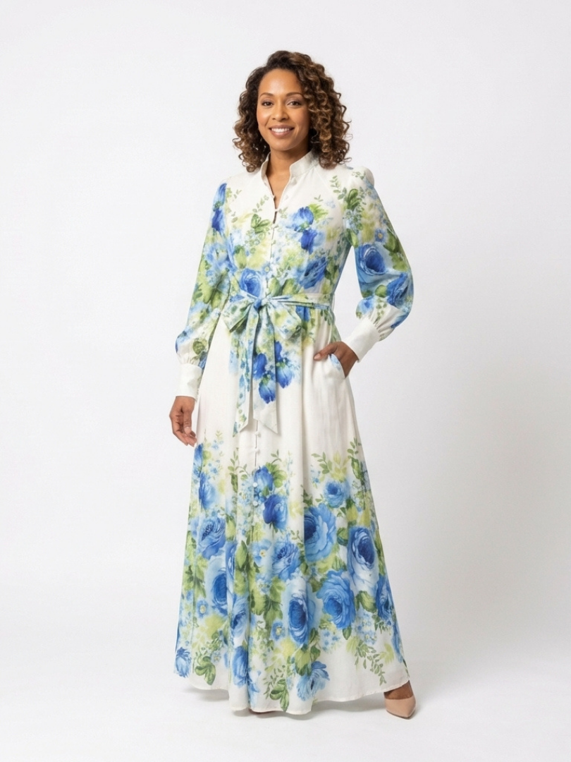 Harper | Robe Maxi Florale à Boutons