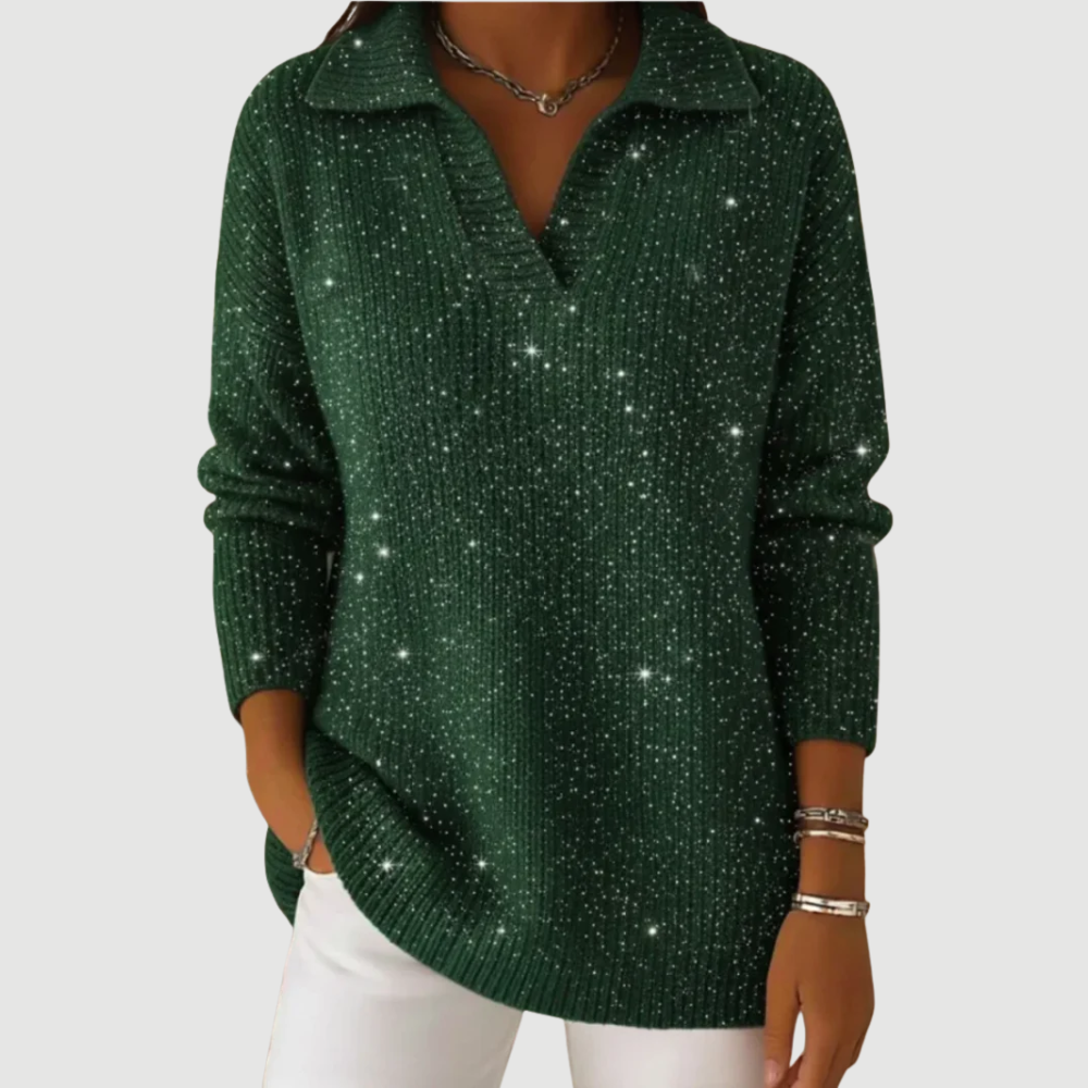 LIVIA | SWEATER V-COL EN PAILLETTES