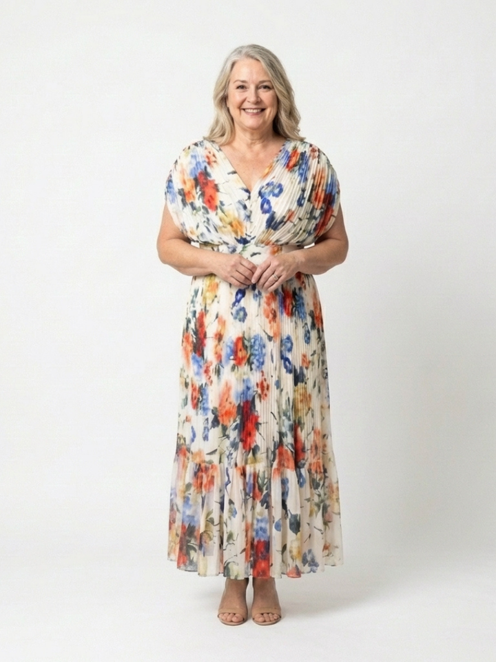 Savannah | Midi plissé floral