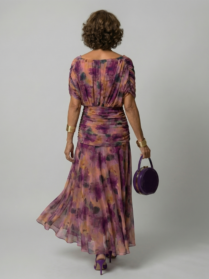 Calen | Robe Midi Fluide à Epaule Dégagée