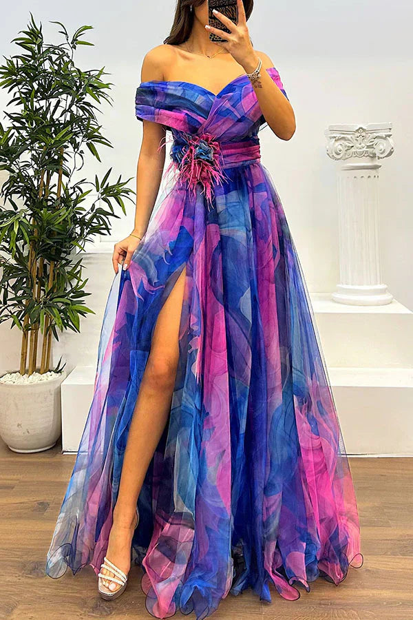 Juliet – Robe Maxi Élégante à Épaules Dégagées