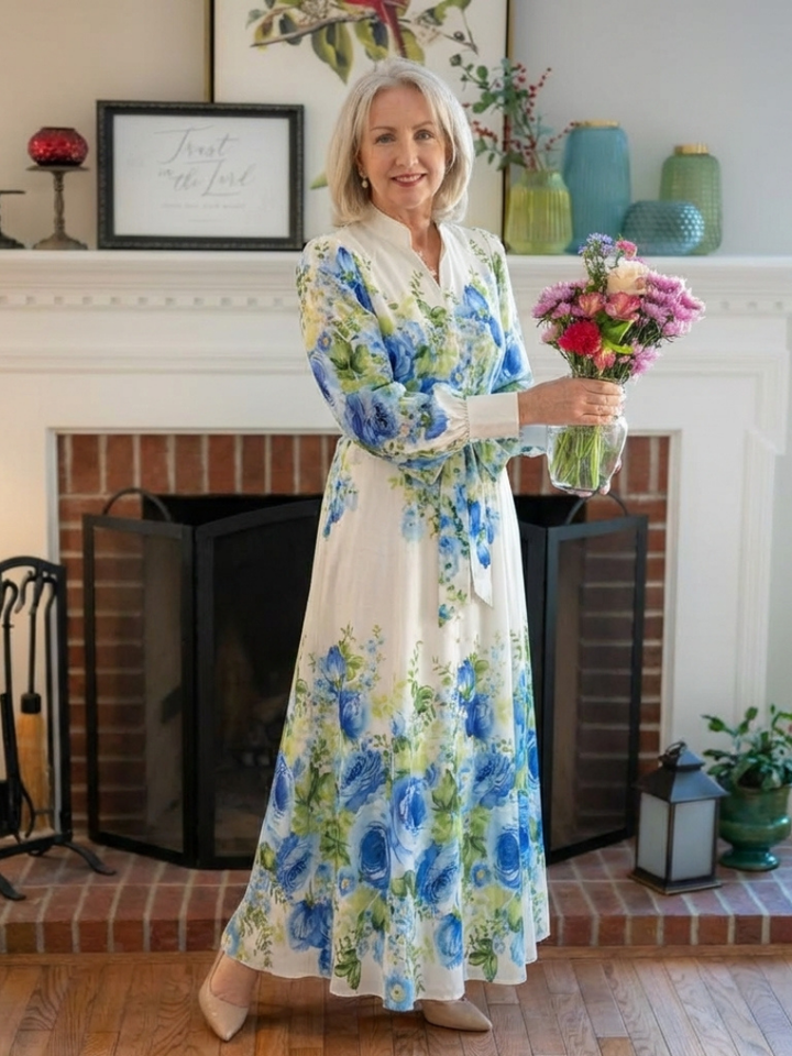 Harper | Robe Maxi Florale à Boutons
