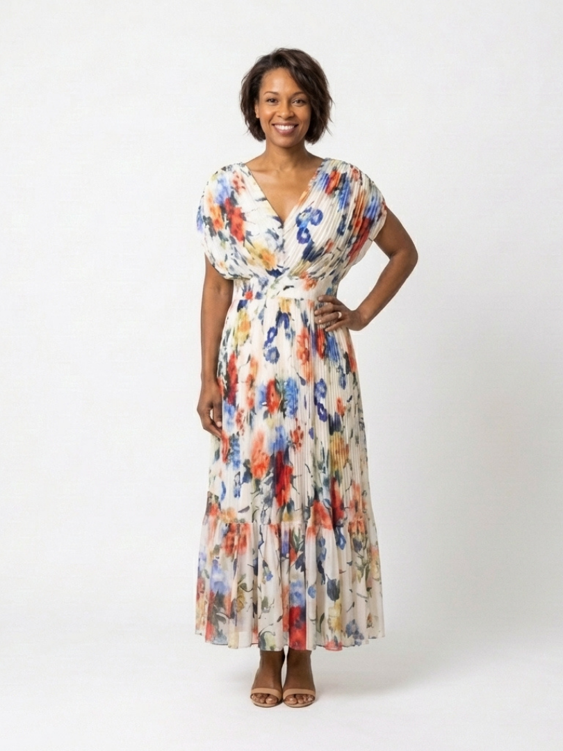 Savannah | Midi plissé floral