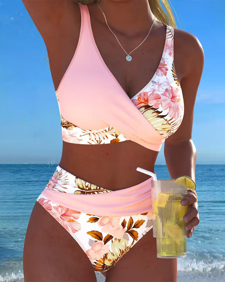 Jolina bikini à fleurs contrasté femme – look estival coloré – Aveline Lyon
