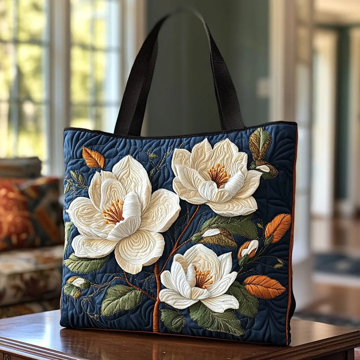 Sac artisanal magnolia délicate fait main – design floral raffiné – Aveline Lyon