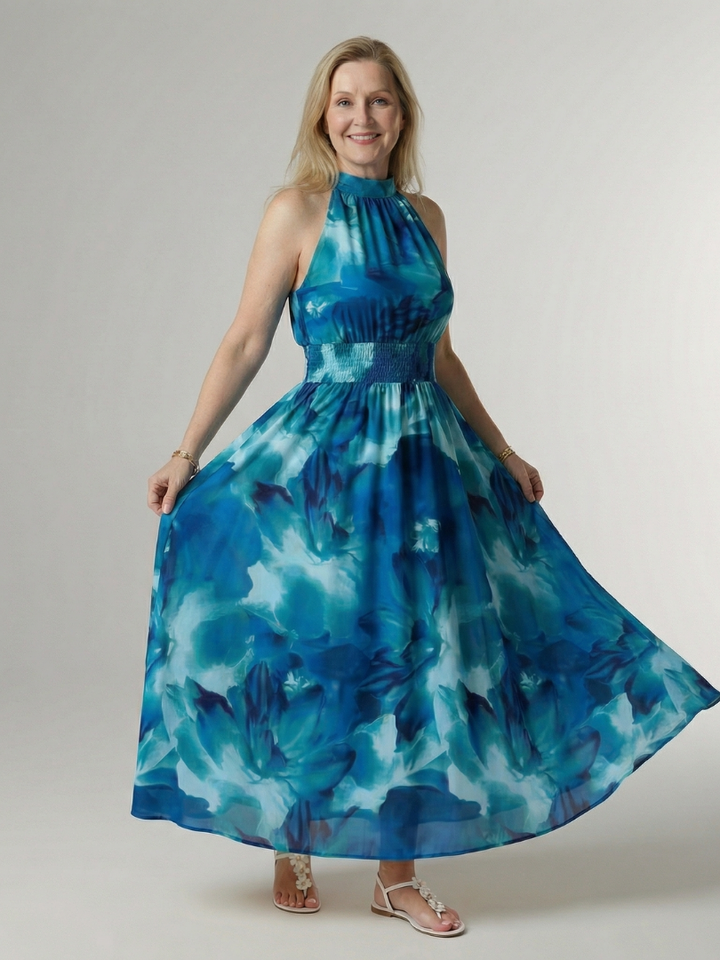Sylin | Robe Midi à Bretelles Froncées